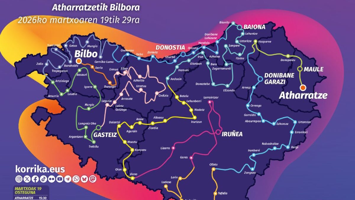 Korrika martiaren 25ean sartuko da Bizkaian eta lau egun geroago amaituko da Bilbon