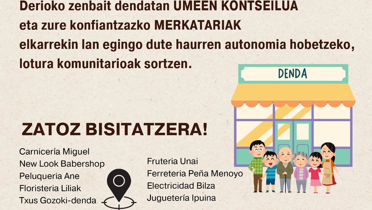 Deriok ‘Ume Merkatariak’ ekimena hartuko dau zapatuan