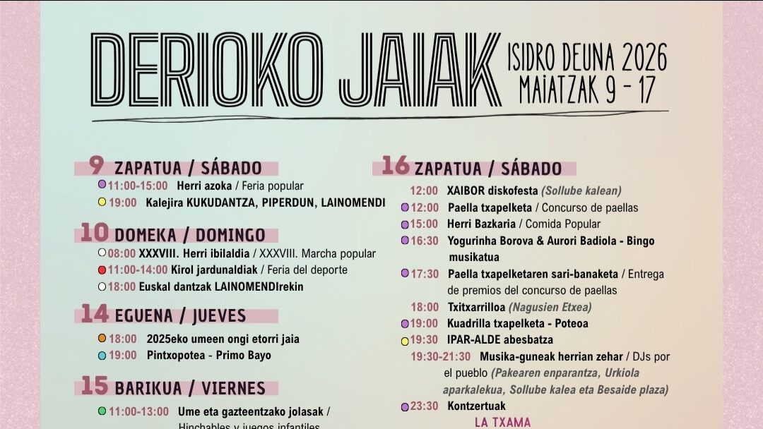 Derioko Isidro Deuna jaiak astegoien honetan